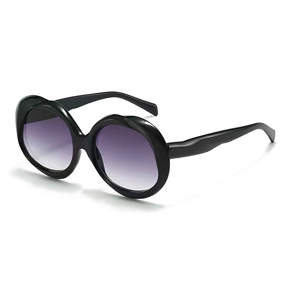 Retro Oval Sunglasses - Metal Frame Women Fashion Shades With UV400 Protection by Adornity