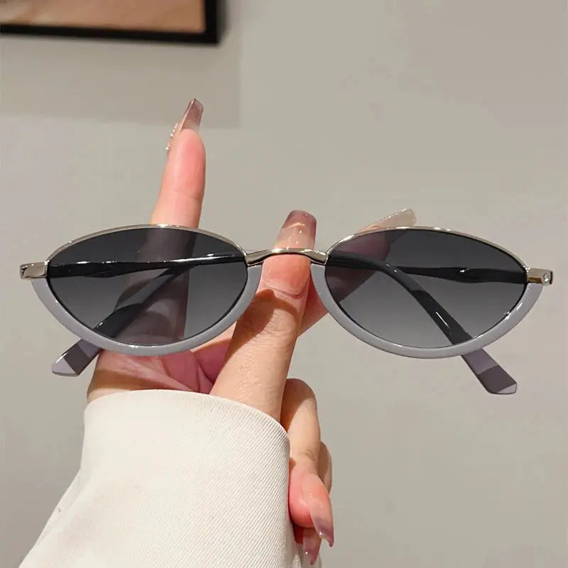 KAMMPT Oval Vintage Sunglasses Women Stylish Gradient Multi-color Casual Decor Shades 2025 New Trendy Brand Design Sun Glasses by Hegichi