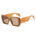 SO&EI Fashion Oversized Square Women Jelly Color Sunglasses Retro Pattern Wide Legs Men Gradient Shades UV400 Sun Glasses by Hegichi