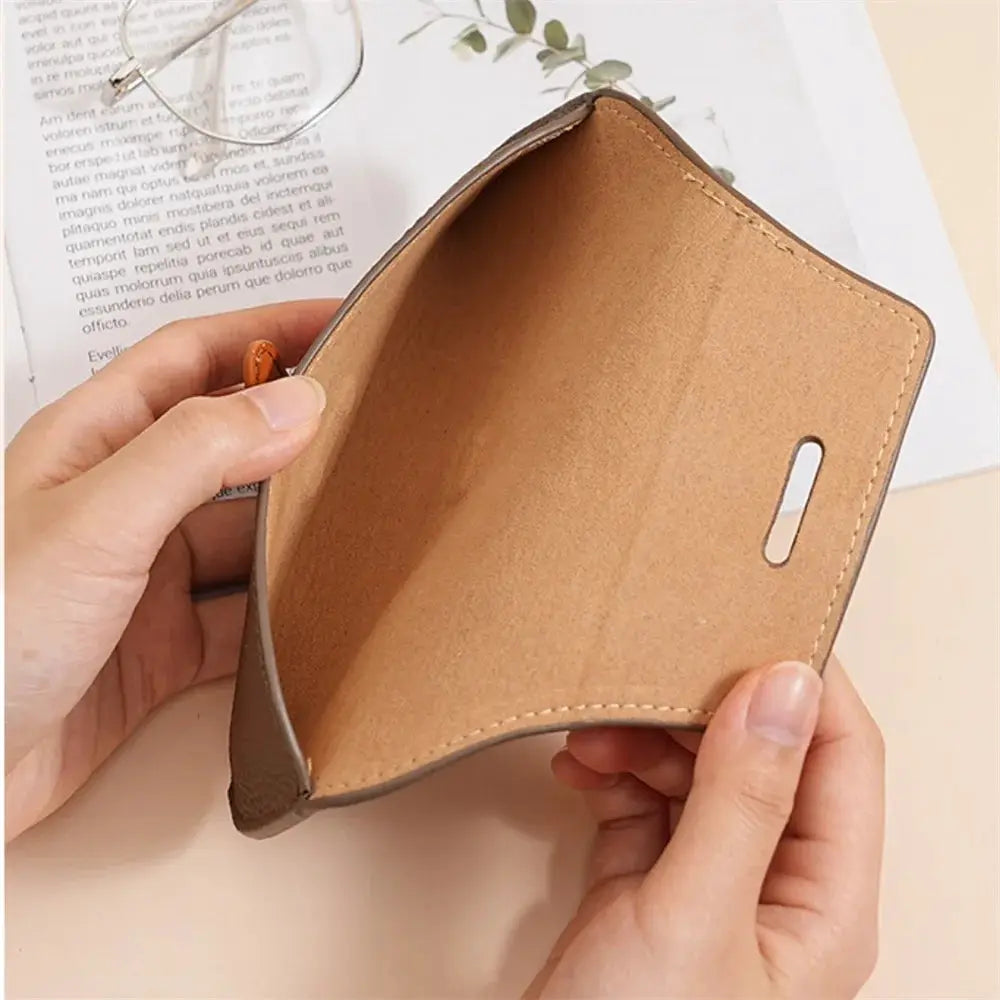 KLASSNUM Luxury Leather Reading Glasses Bags Woman MEn Portable Protective Travel Sunglasses Case Fashion Eyewear Protector by Hegichi