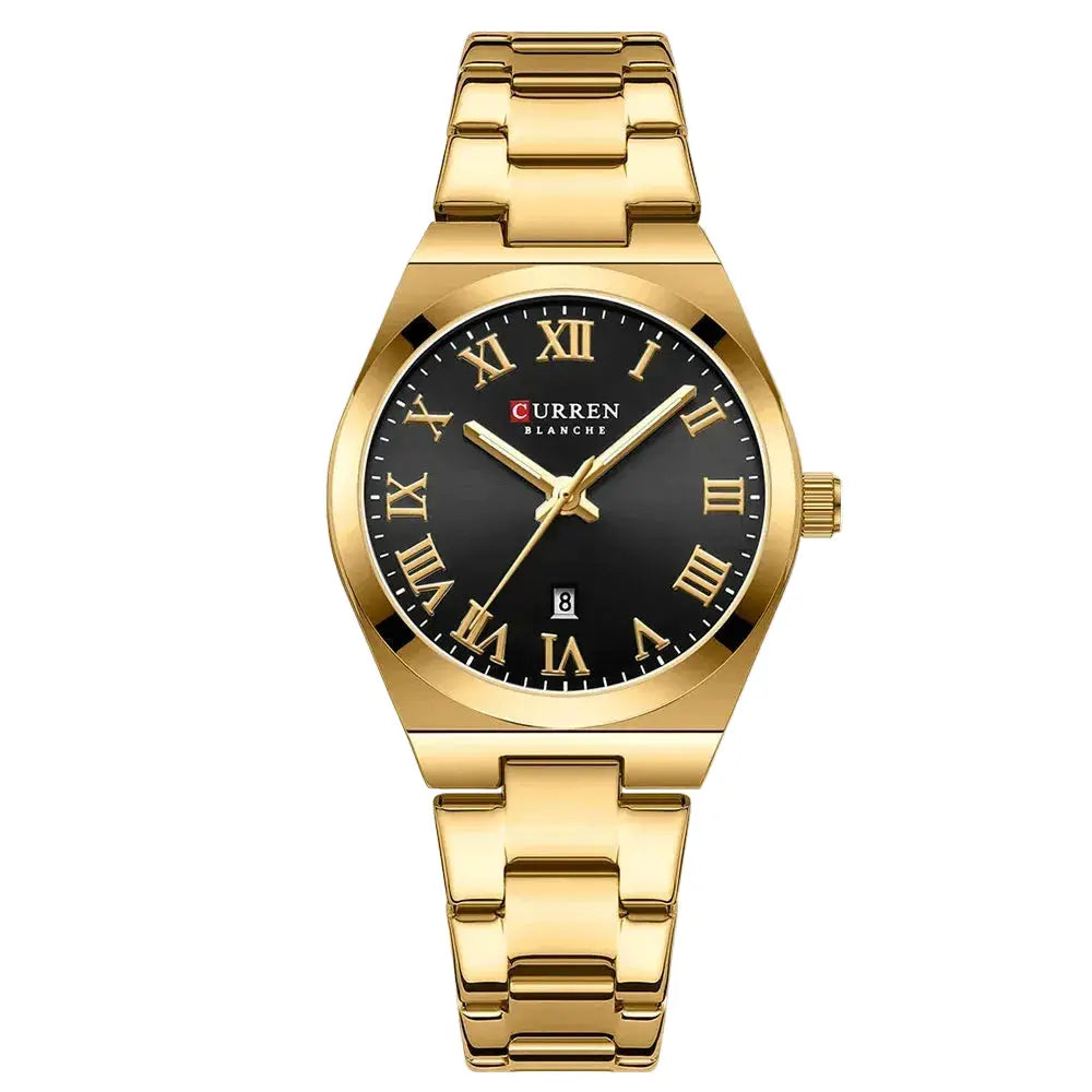 Women Stainless Steel Watch - Waterproof Analog Bracelet With Date Display by Adornity