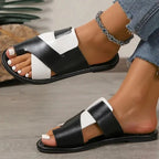 Ladies' flat sandals, color blocked toe sandals, casual summer outdoor sandals by Hegichi