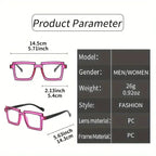 Anime Cosplay Glasses - Square Frame Clear Lens Candy Color Eyewear For Men & Women by Adornity