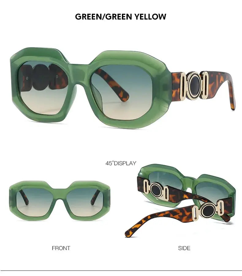 Oversized Rectangle Sunglasses – Vintage Frame by Adornity