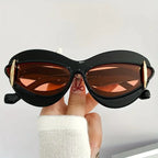 1 Set oval cat eye gradient for women Men fashion flat lens for women casual party party daily wear glasses by Hegichi