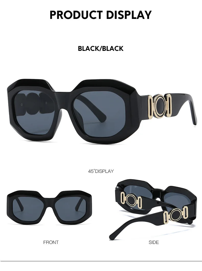 Oversized Rectangle Sunglasses – Vintage Frame by Adornity