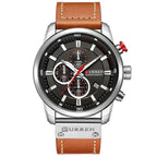 CURREN 8291 Mens Quartz Chronograph Watch Casual Leather Military Sport Fashion Gentleman Wristwatch by Adornity