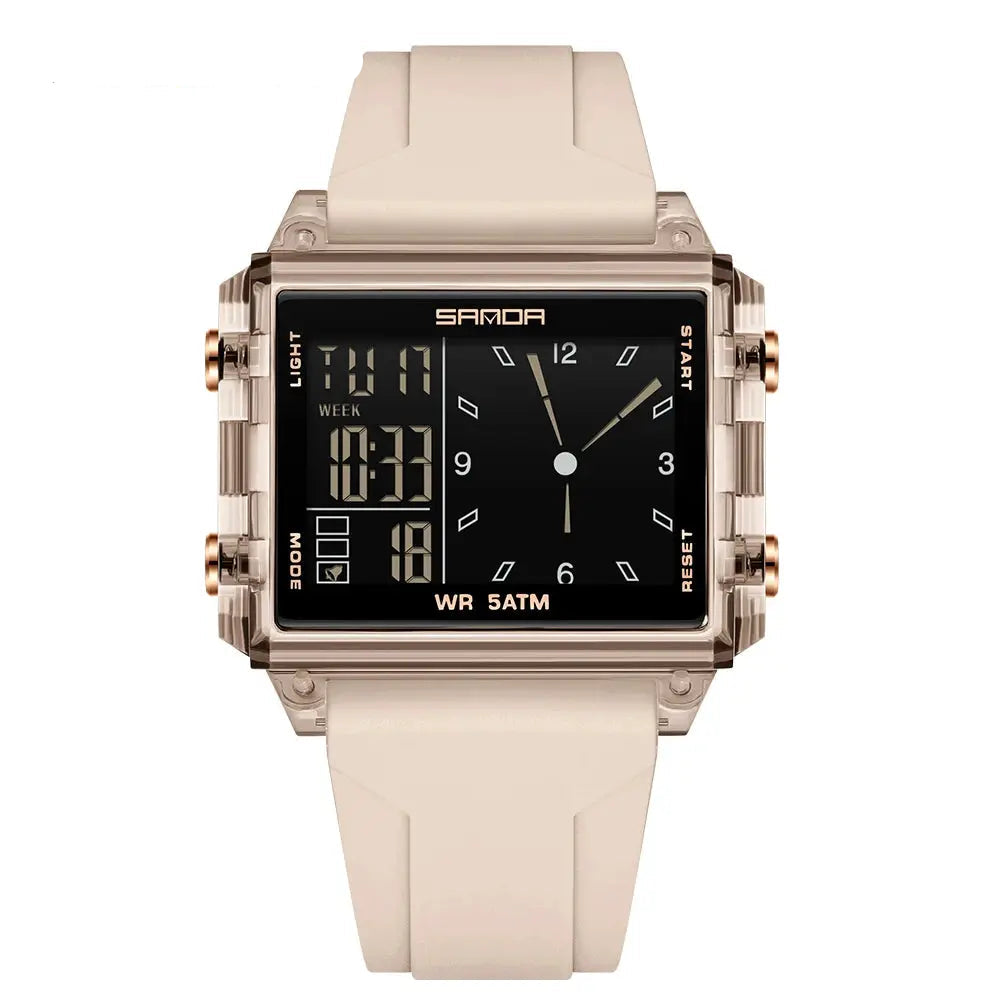 SANDA Luxury Brand Digital Watch for Men Women Square Dial Sport Waterproof Watches Man LED Pointer Display Relogios Masculino by Adornity