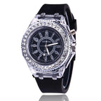 LED Light Flash Luminous Watches Women Men Boys Girls Silicone Wrist Watch Fashion Rhinestone Clock Kids Children Relogio Saati by Adornity