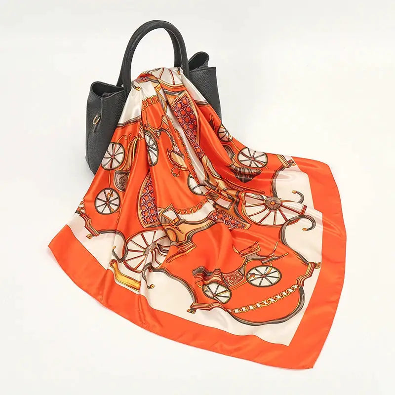 Elegant Silk Square Scarf – Satin 90x90 cm by Adornity