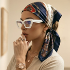 Silk Square Scarf – 90x90 Satin Wrap by Adornity