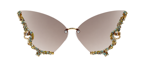 Diamond Butterfly Sunglasses – Y2K Rimless Oversized UV400 virtual try-on asset