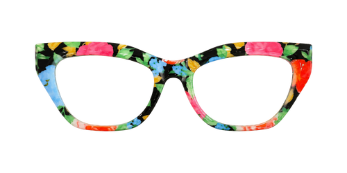 Retro Floral Cat-Eye Reading Glasses — Anti-Blue Light | Hegichi virtual try-on asset
