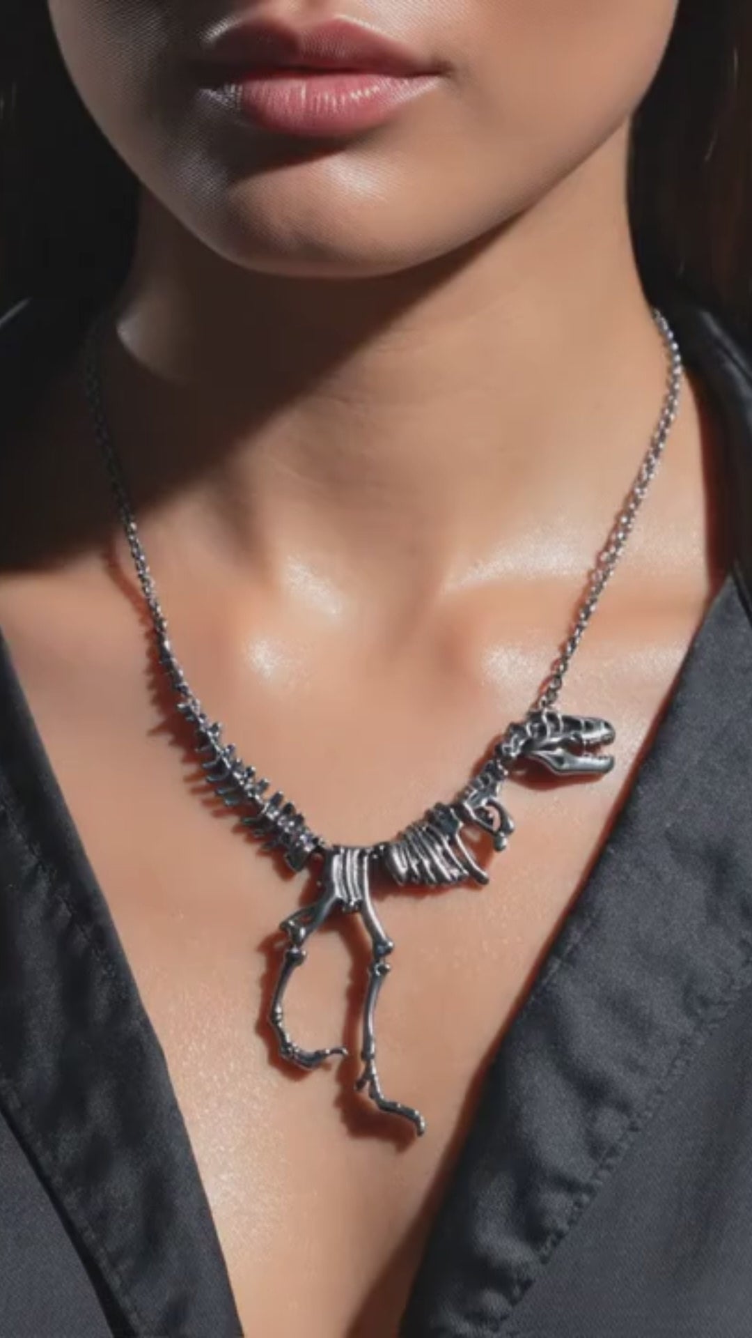 Necklace Gold Gothic Dragon Skeleton Collection Exclusive