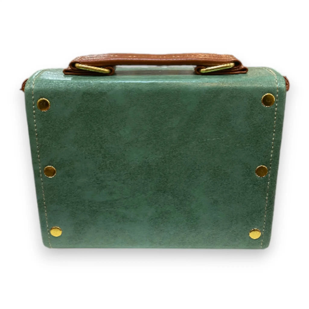 Vegan Leather Satchel – Handmade Retro Satchel Bag with Gold Buckle Closure by navichi