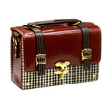 Vegan Leather Satchel – Handmade Brown Crossbody Bag With Gold Vintage Lock by navichi